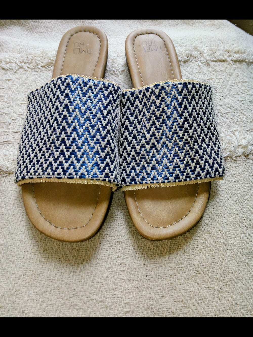 Blue Woven Slide Sandals - Unbranded